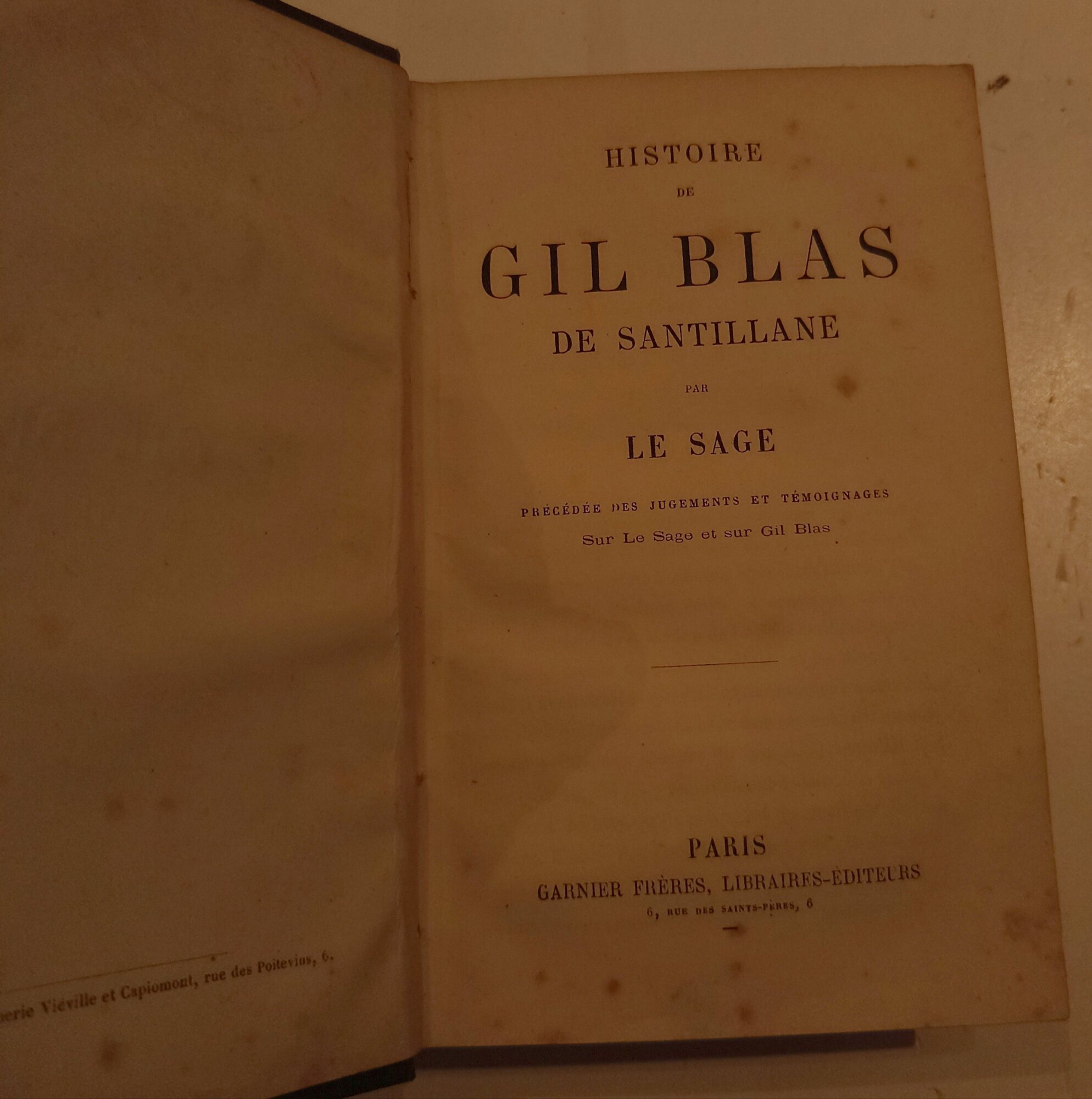 Histoire de Gil Blas De Santillane