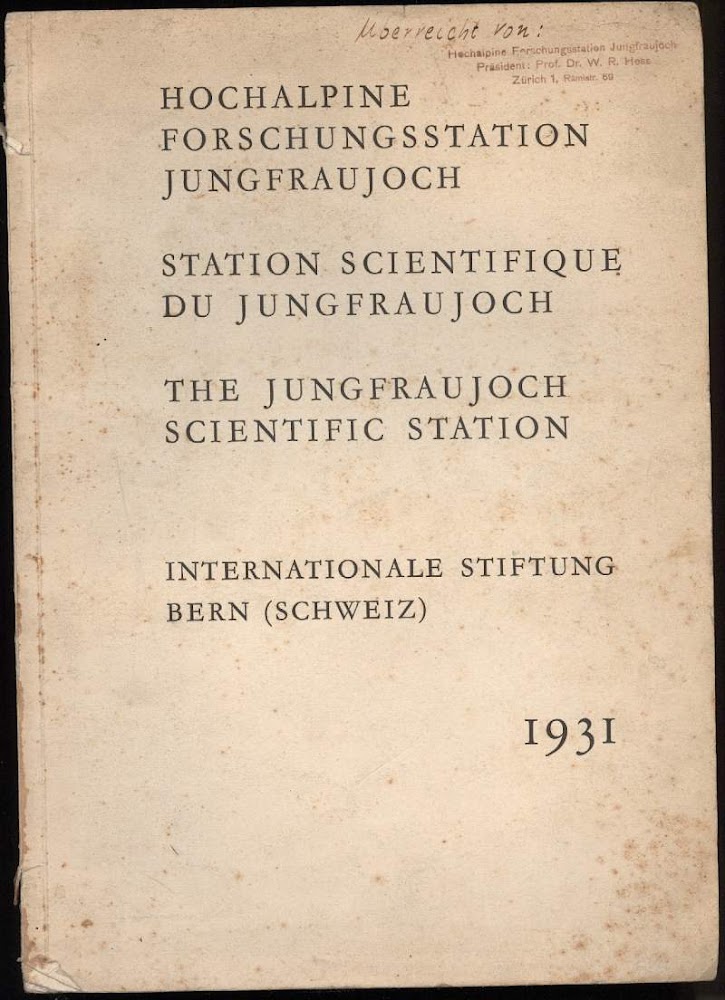 HOCHALPINE FORSCHUNGSSTATION JUNGFRAUJOCH (1931)