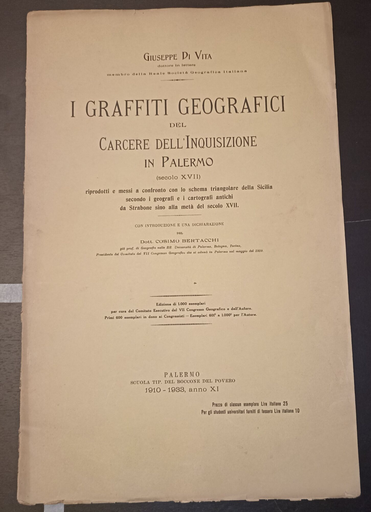 I graffiti geografici del Carcere dell'Inquisizione in Palermo (secolo XVII)