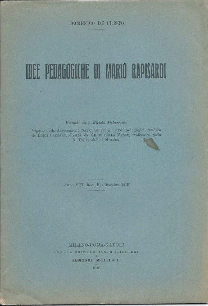 IDEE PEDAGOGICHE DI MARIO RAPISARDI (1915)