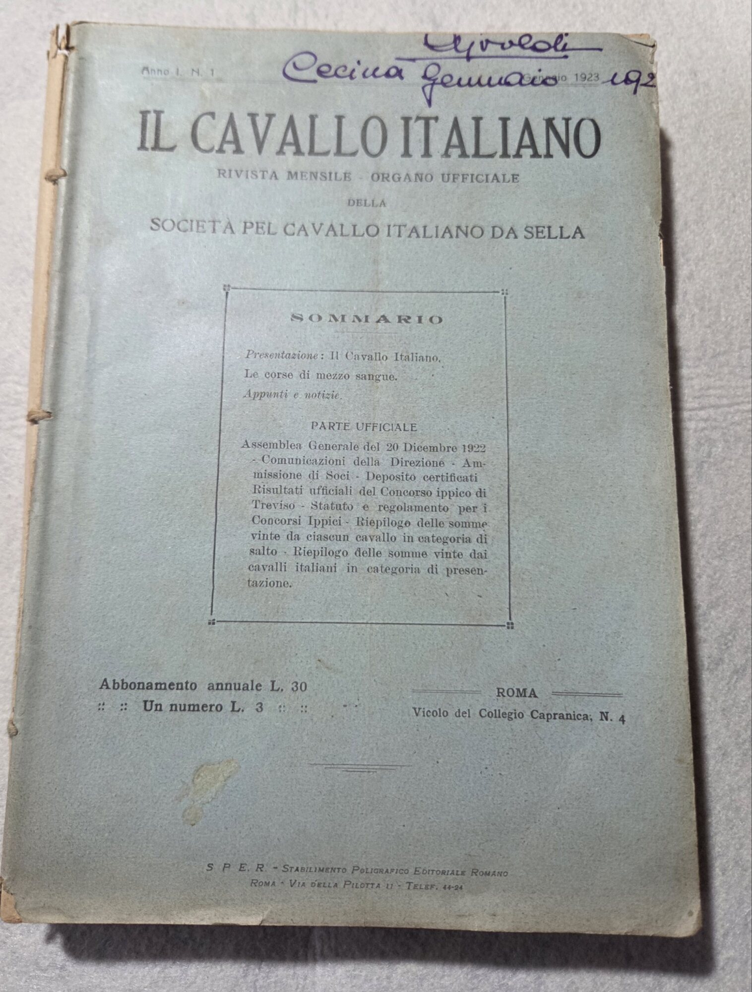 Il cavallo italiano - Rivista mensile - Organo ufficiale della …