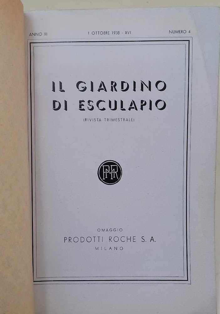 IL GIARDINO DI ESCULAPIO-RIVISTA TRIMESTRALE( 1938)