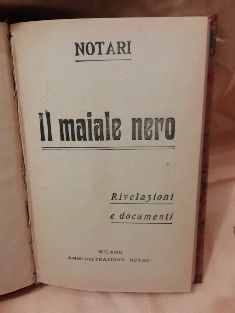 IL MAIALE NERO rivelazioni e documenti (s.d.)