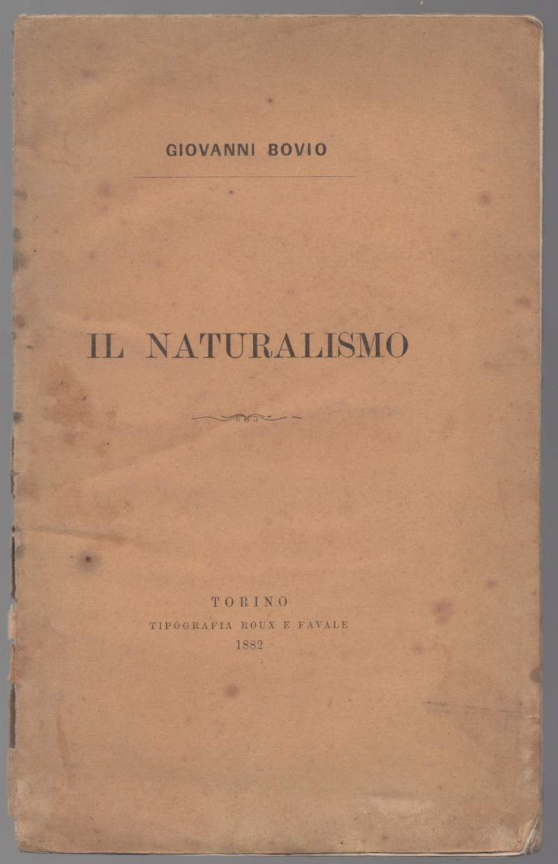 IL NATURALISMO conferenza di Giovanni Bovio in Torino 1862