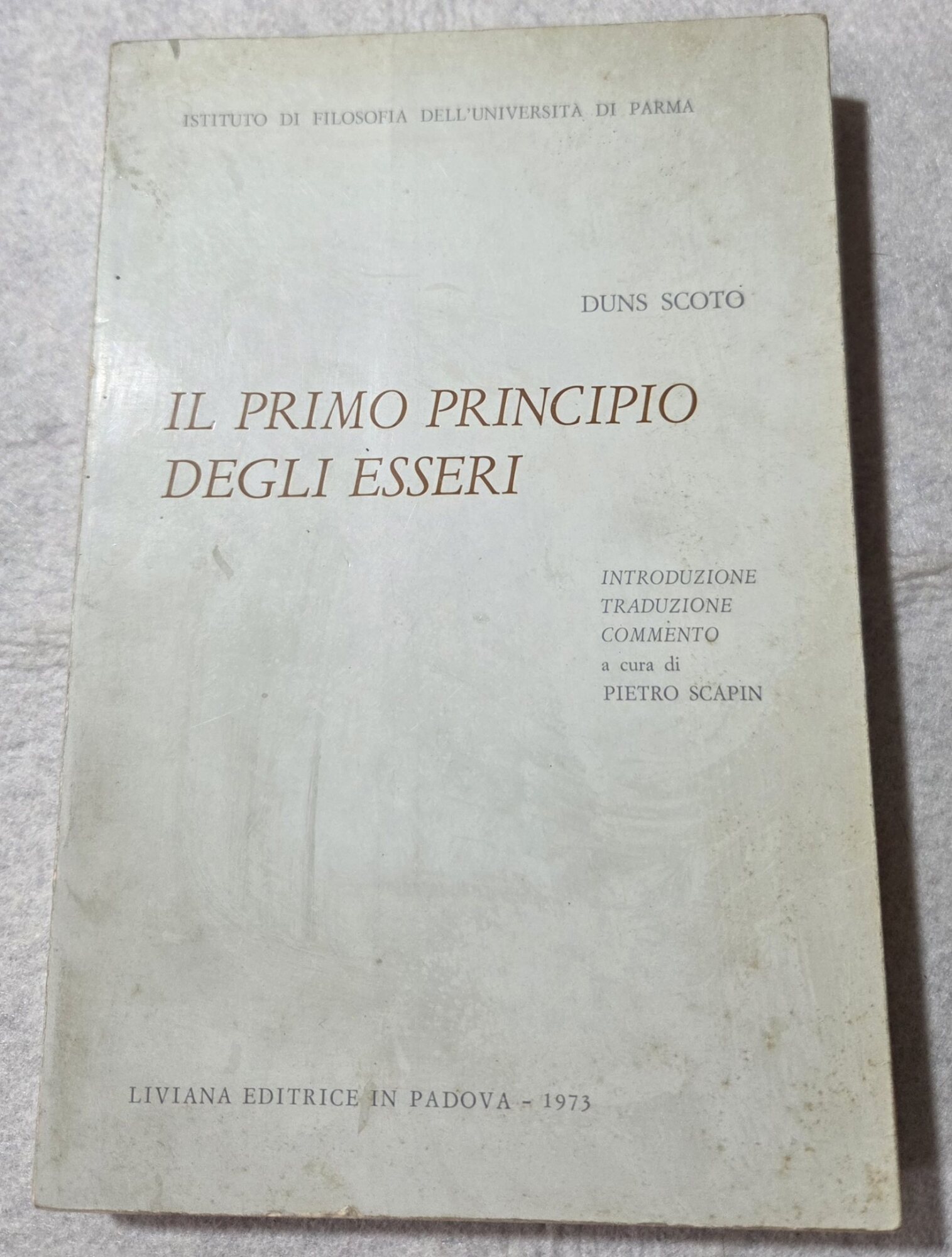 Il primo principio degli esseri