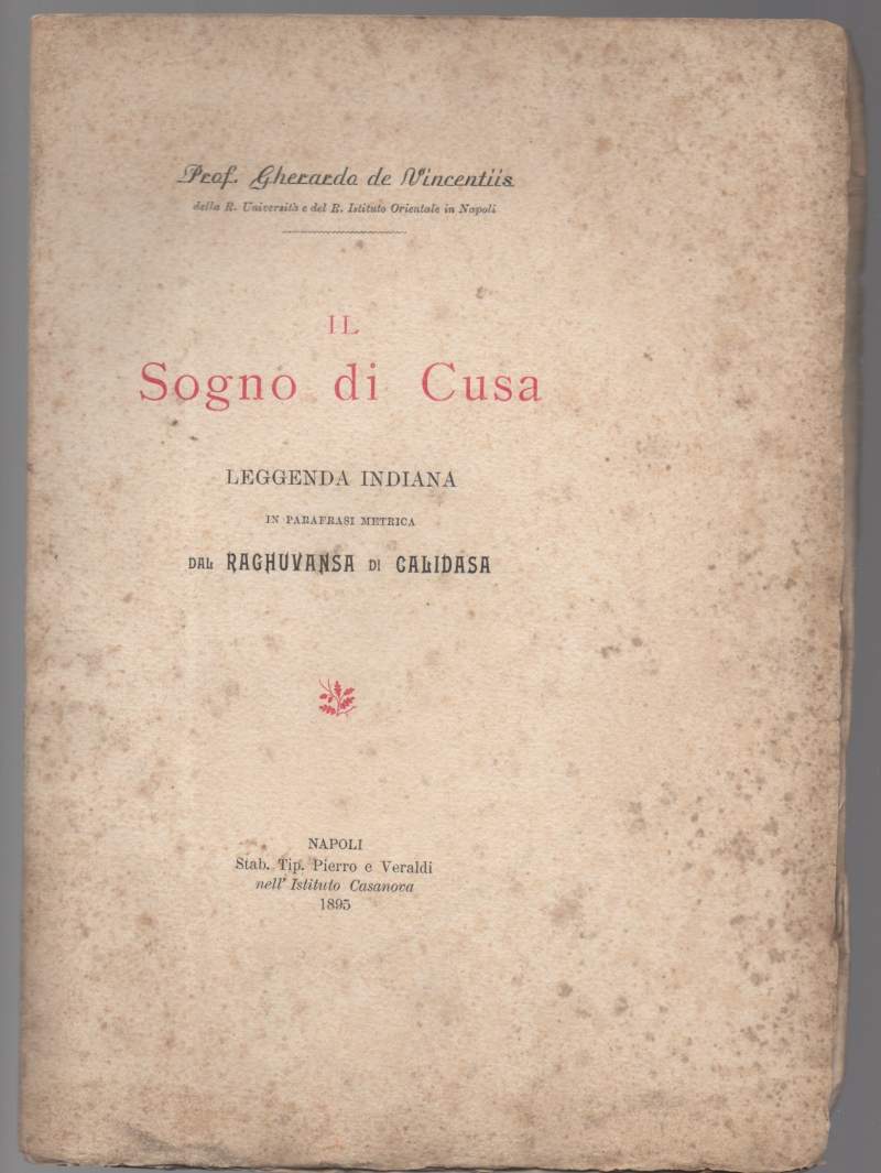 IL SOGNO DI CUSA leggenda indiana in parafrasi metrica dal …