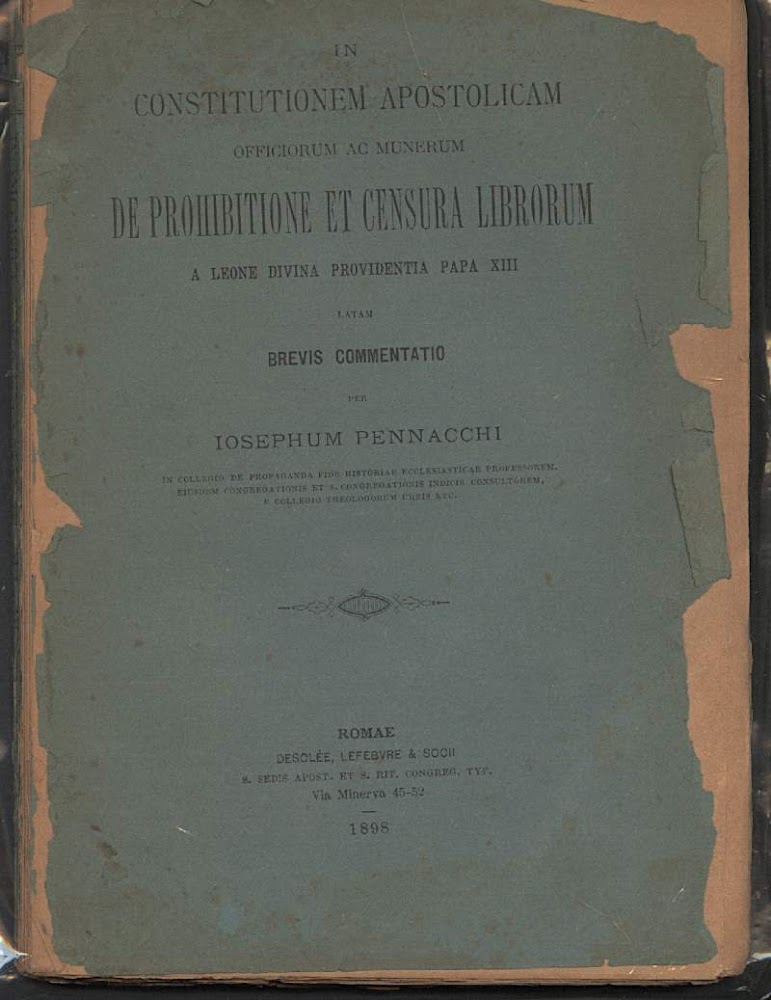 IN COSTITUTIONEM APOSTOLICAM OFFICIORUM AC MUNERUM DE PROHIBITIONE ET CENSURA …