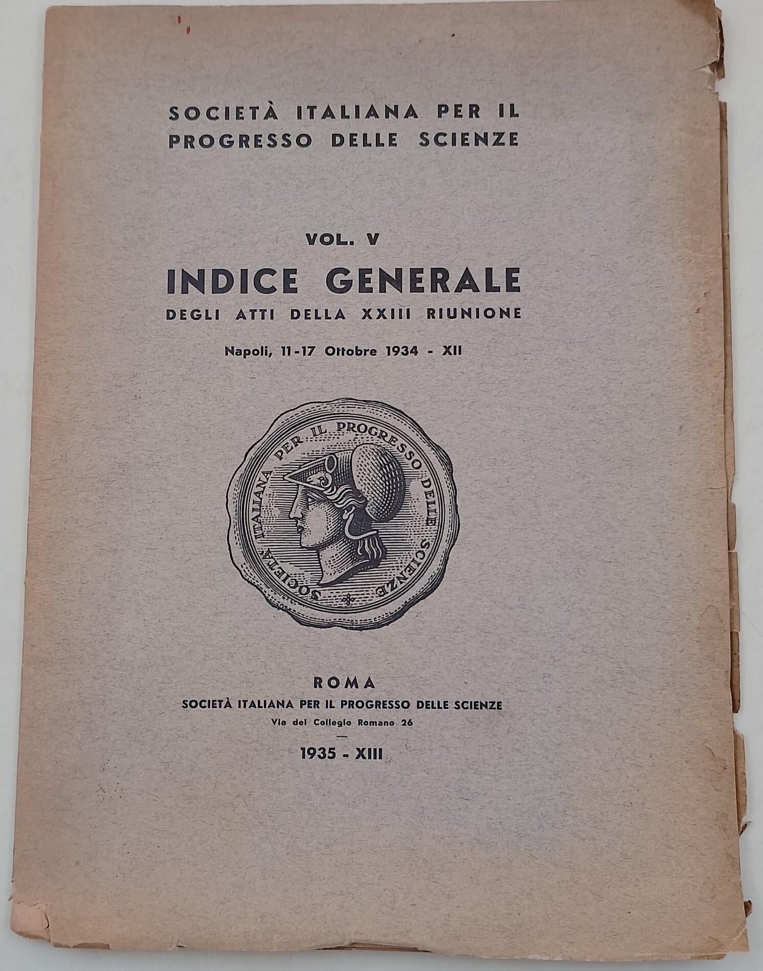 Indice generale degli Atti dell XXIII riunione- vol.V- Napoli, 11-17 …