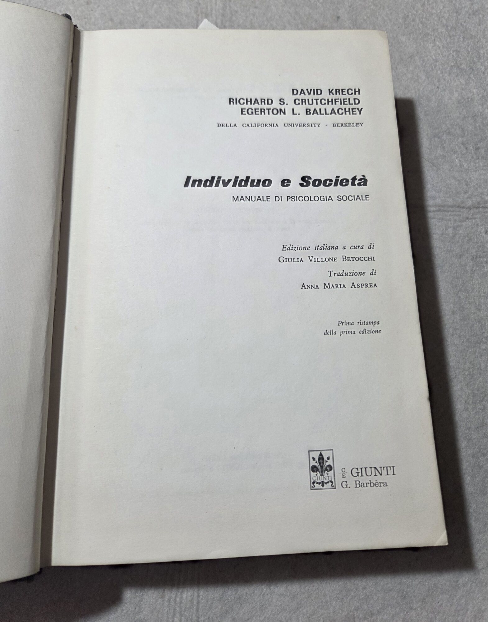 Individuo e societa' - manuale di psicologia sociale