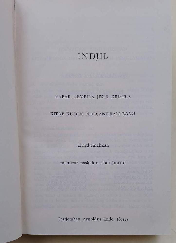 INDJILI- KABAR GEMBIRA JESUS KRISTUS KITAB KUDUS PERDJANDHAN BARU(1964)