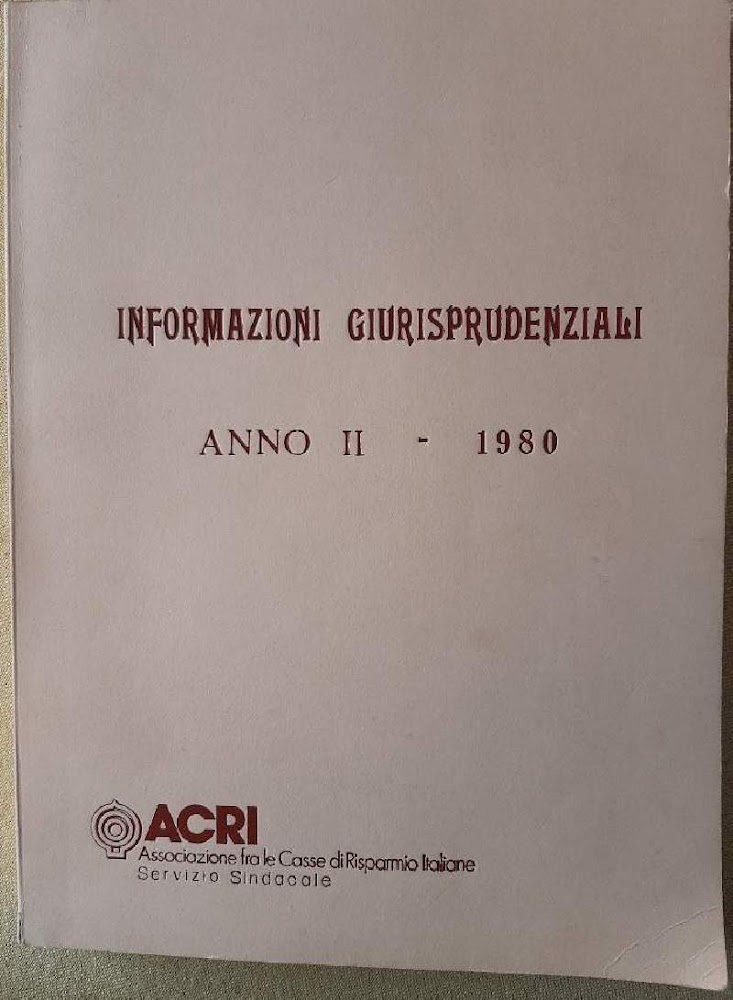 INFORMAZIONI GIURISPRUDENZIALI-ANNO II-1980