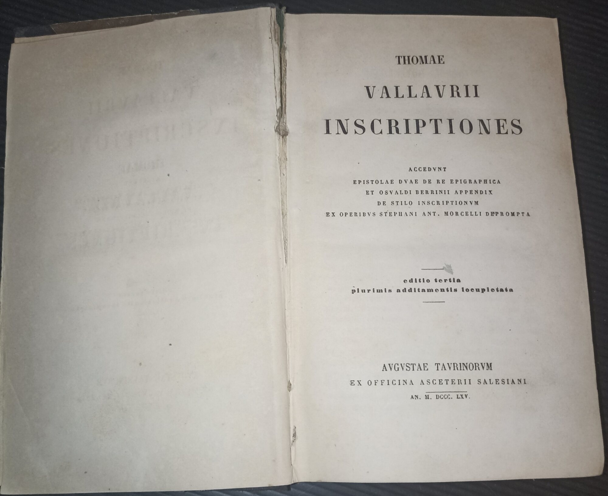 Inscriptiones accedunt epistolae duae de re epigraphica...