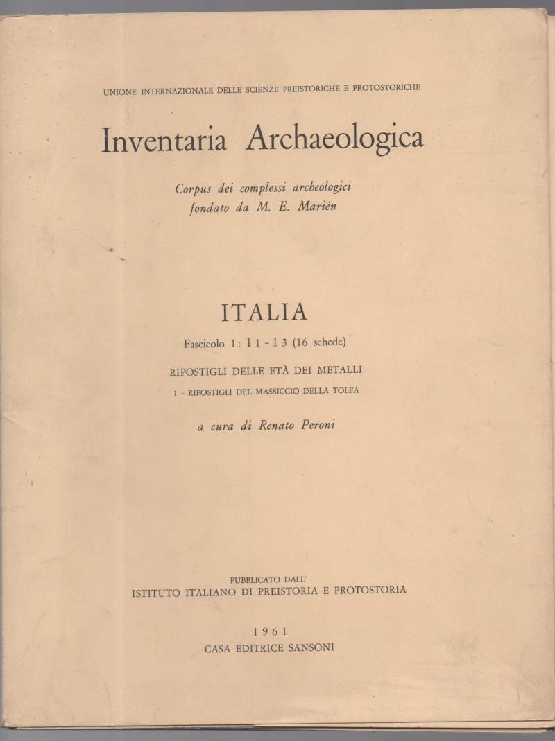 INVENTARIA ARCHAEOLOGICA Corpus dei complessi archeologici fondato da M.E. Marien