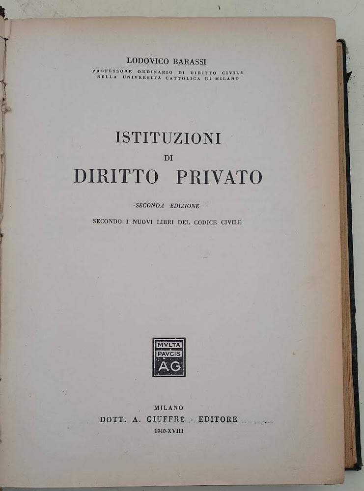 ISTITUZIONI DI DIRITTO PRIVATO SECONDA EDIZIONE SECONDO I NUOVI LIBRI …