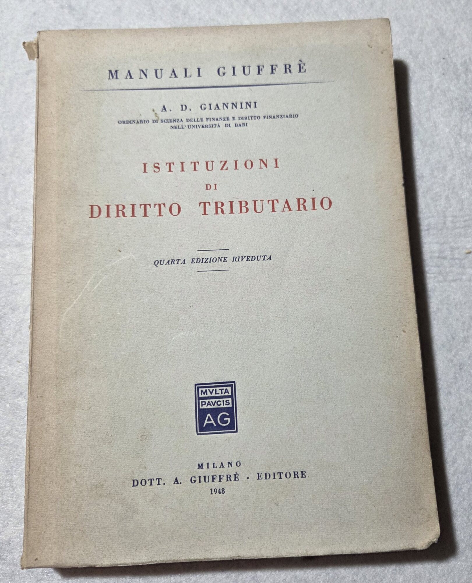 Istituzioni di Diritto Tributario
