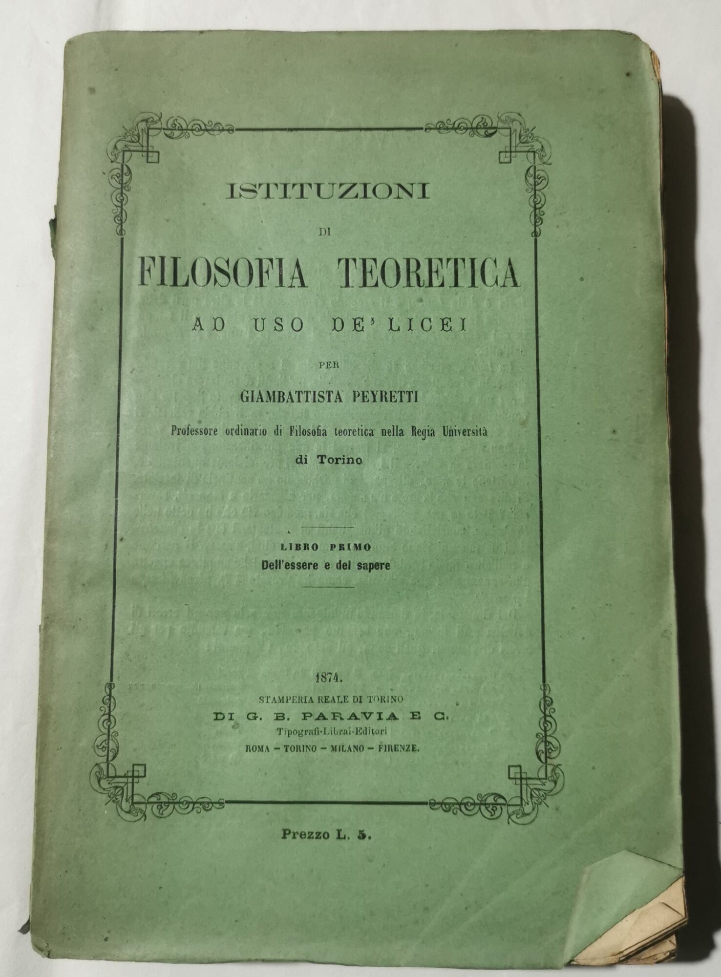 Istituzioni di filosofia teoretica ad uso dei Licei - Librro …