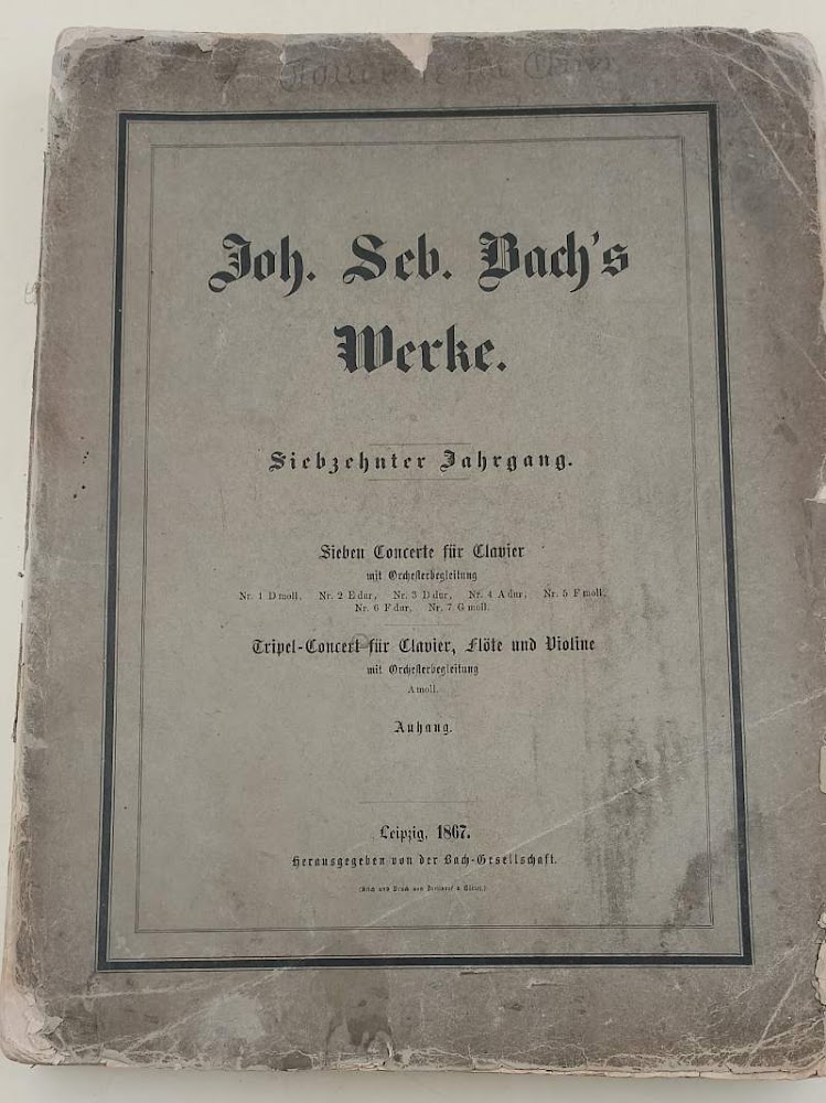 JOH. SEB. BACH'S WERKE- SIEBZEHNTER JAHRGANG- SIEBEN KONZERTE FUR KLAVIER …
