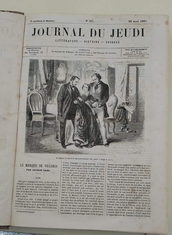 JOURNAL DU JEUDI LITTERATURE - HISTOIRE - VOYAGES avril 1864 …