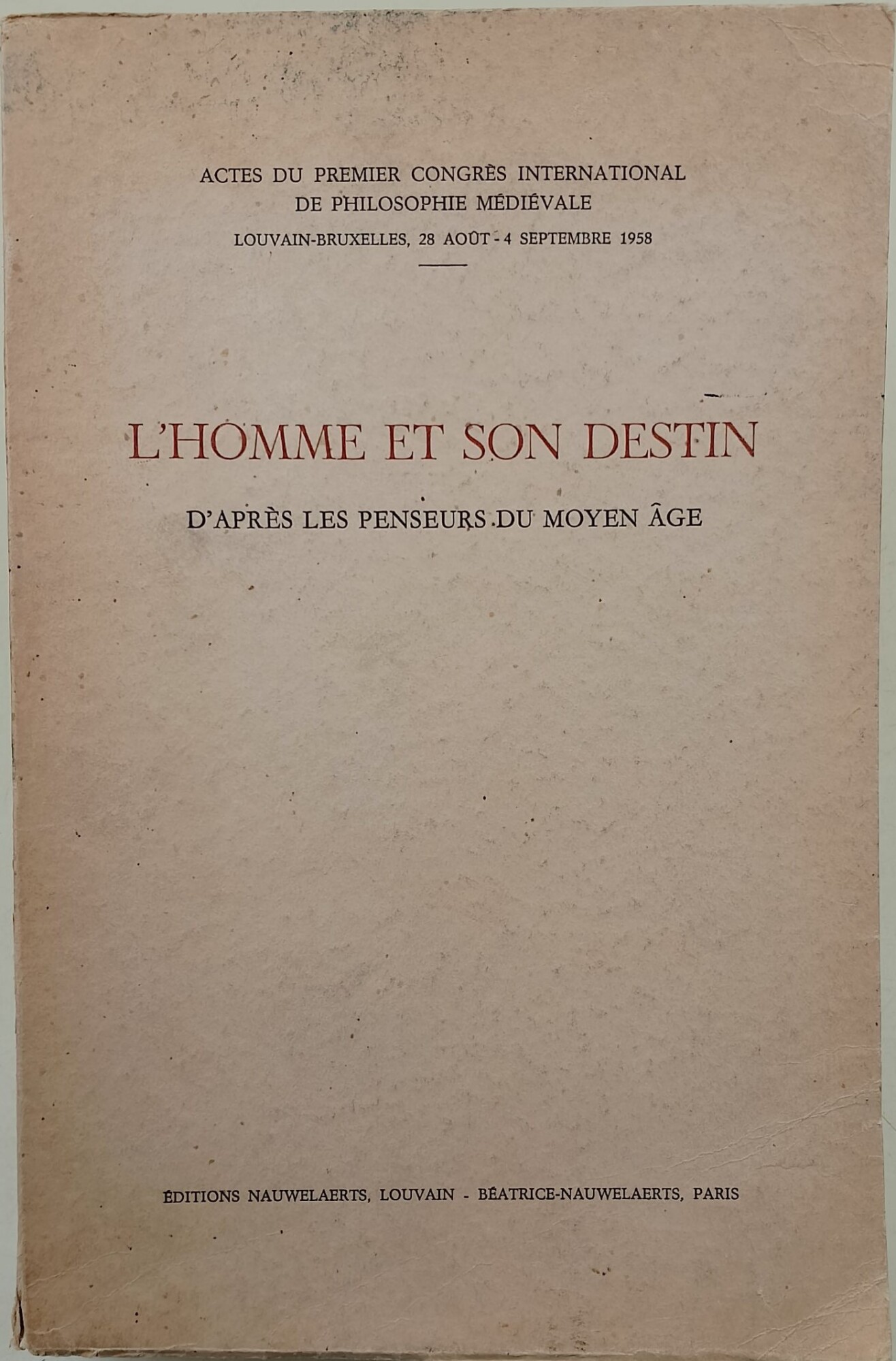 L'Homme et son destin-d'apres les penseurs du moyen age