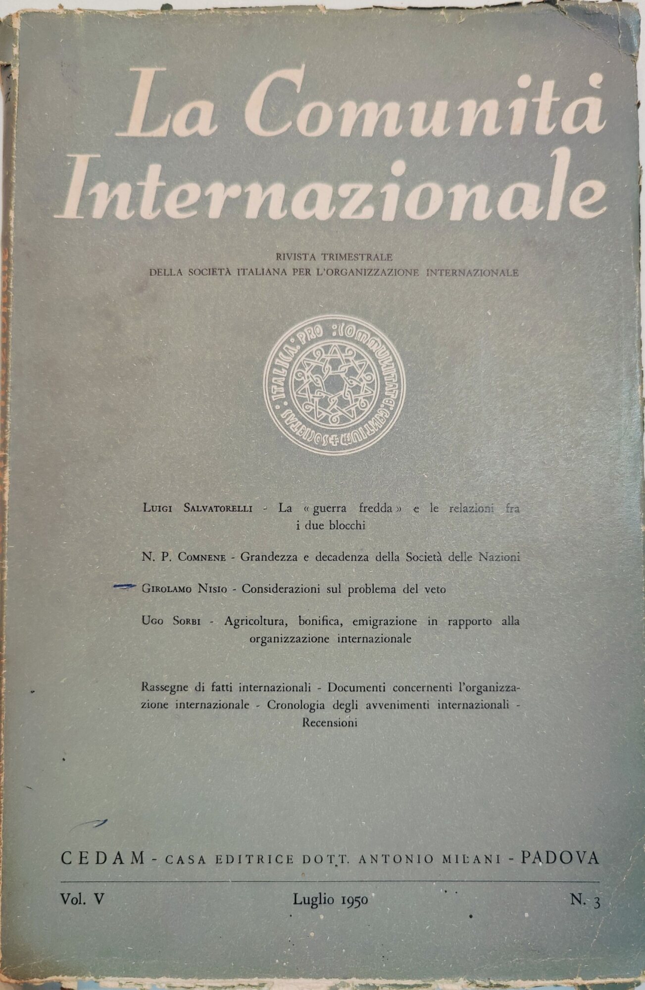 La Comunità Internazionale - Rivista trimestrale