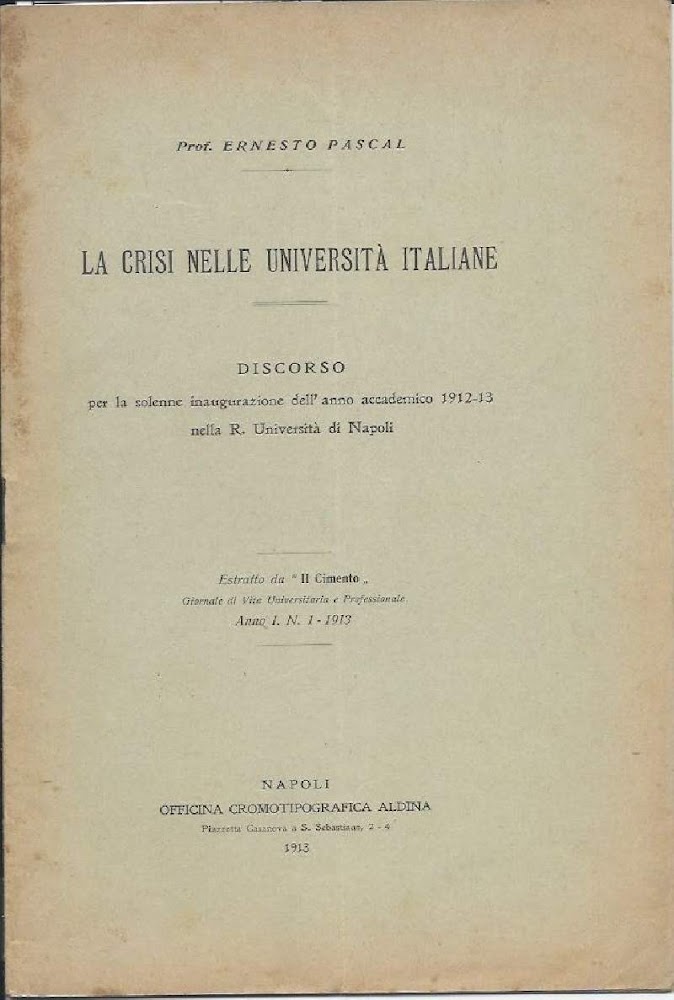 LA CRISI NELLE UNIVERSITA ITALIANE - Discorso per la solenne …