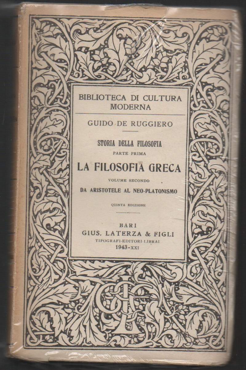 LA FILOSOFIA GRECA (1943)