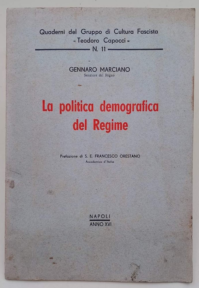 LA POLITICA DEMOGRAFICA DEL REGIME( 1937/38)