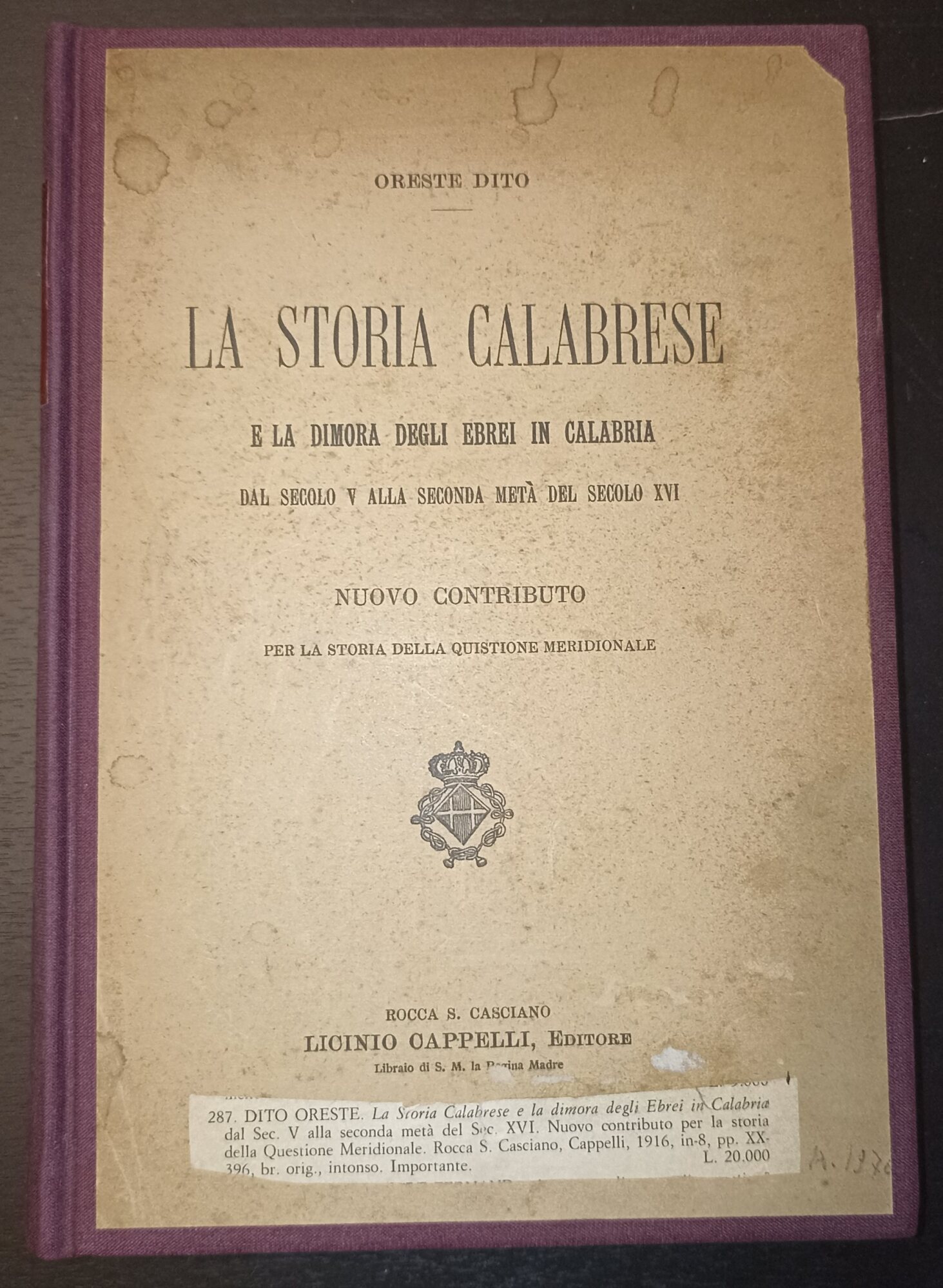 La storia calabrese e la dimora degli ebrei in Calabria …