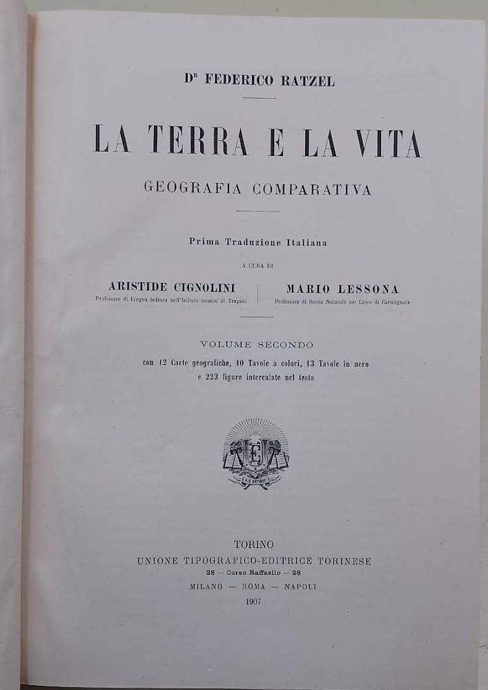 LA TERRA E LA VITA-GEOGRAFIA COMPARATIVA-VOL. II( 1907)