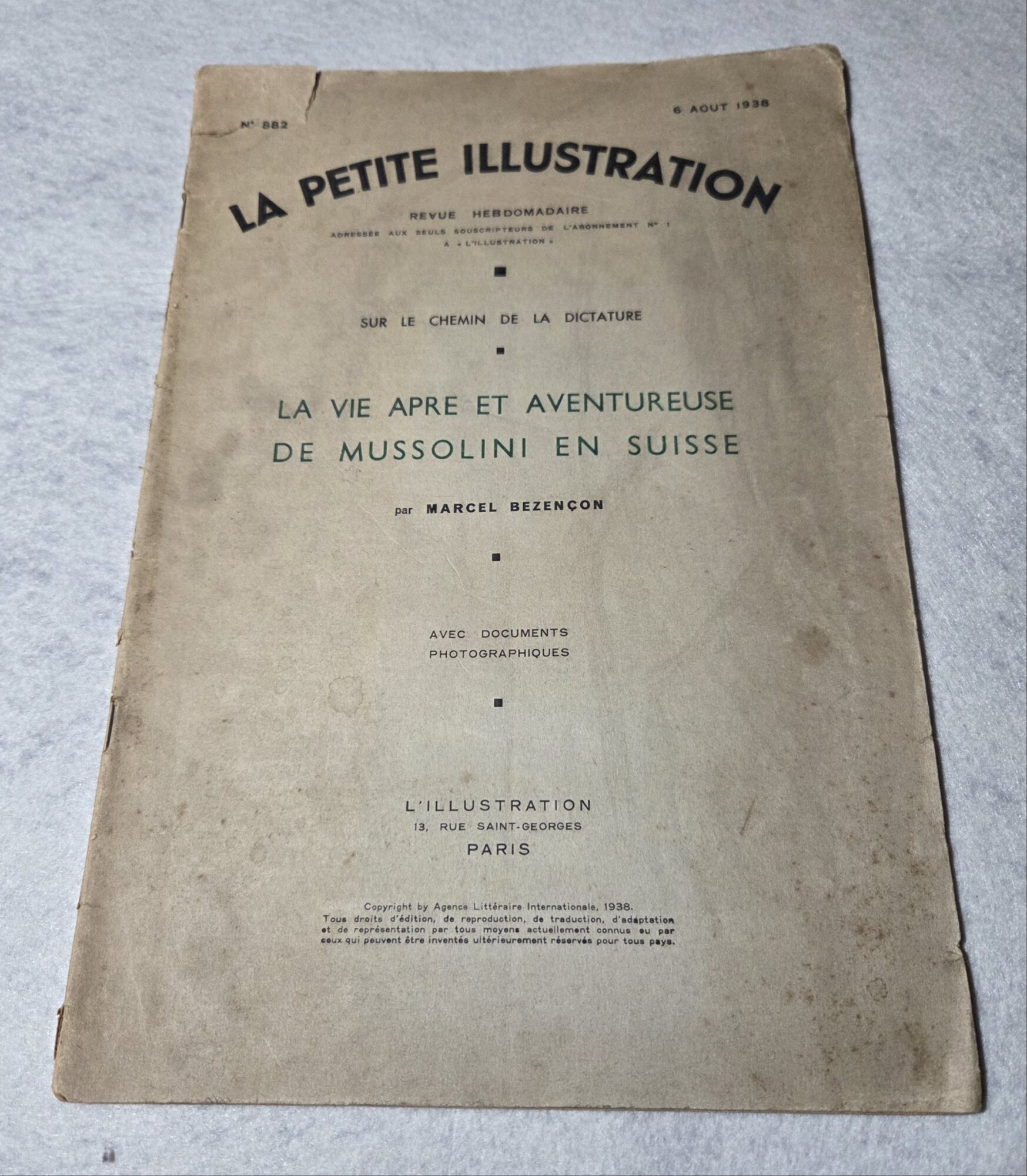 La vie apre et aventureuse de Mussolini en Suisse