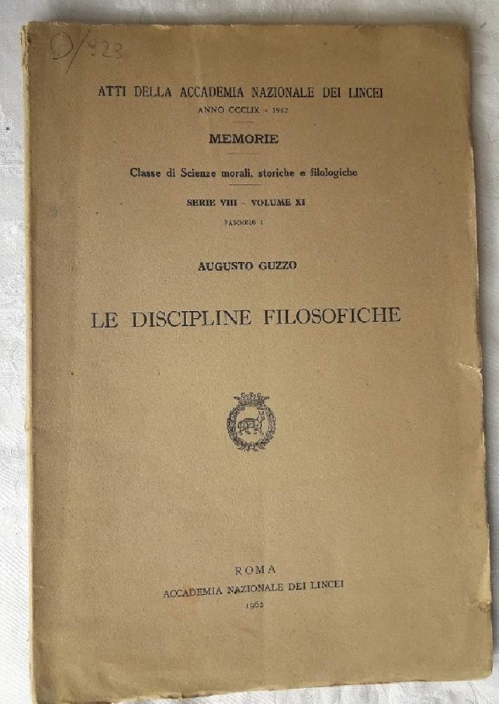 LE DISCIPLINE FILOSOFICHE(1962)