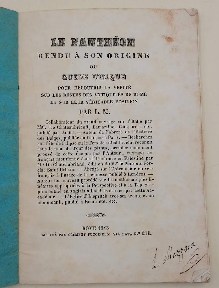 LE PANTHEON RENDU A SON ORIGINE...(1845)