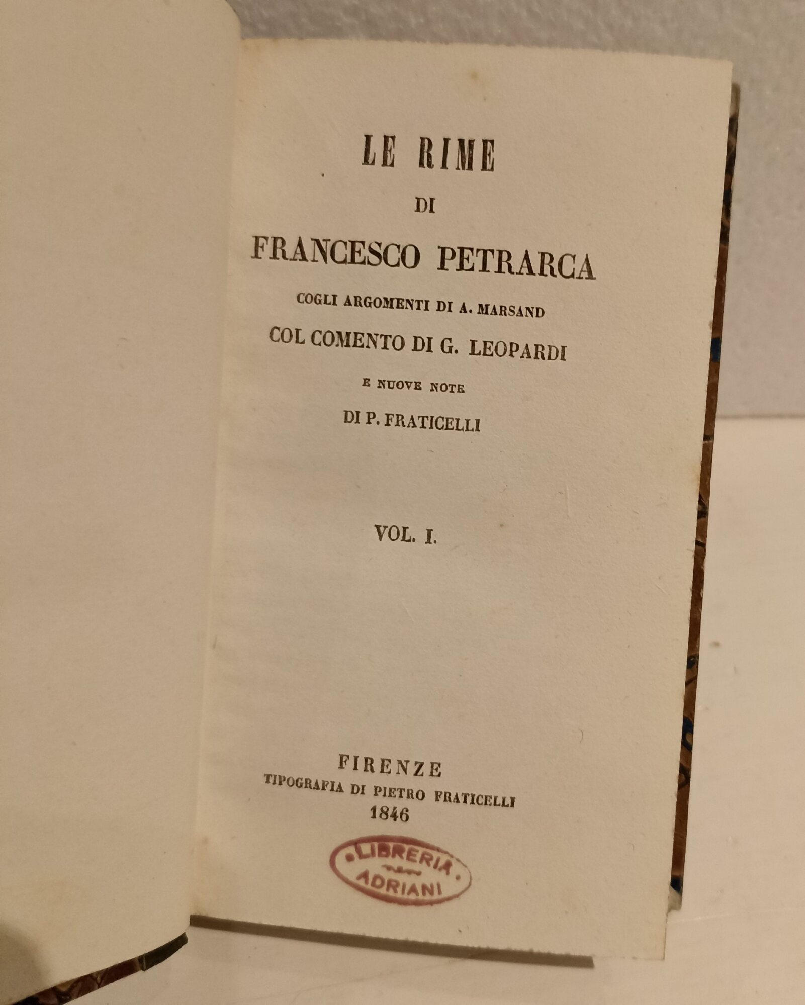 Le rime di Francesco Petrarca cogli argomenti di A. Marsand …