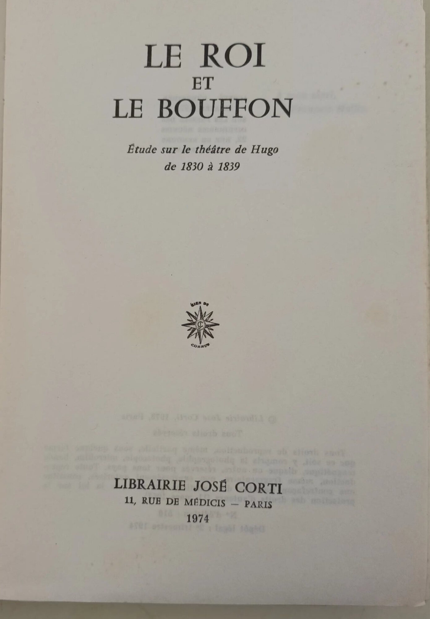 Le Roi et le bouffon-etude sur le theatre de Hugo …