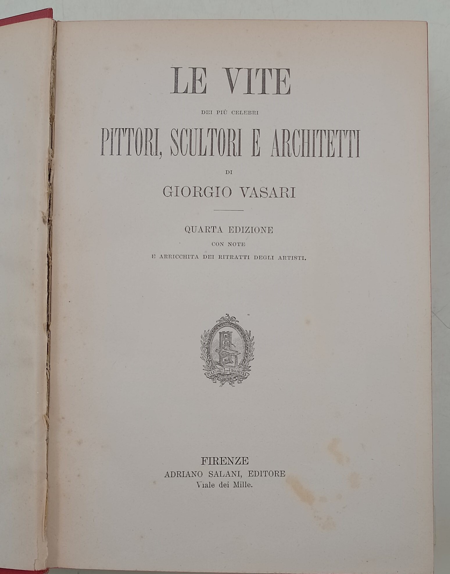 Le vite dei piu' celebri pittori, scultori e architetti