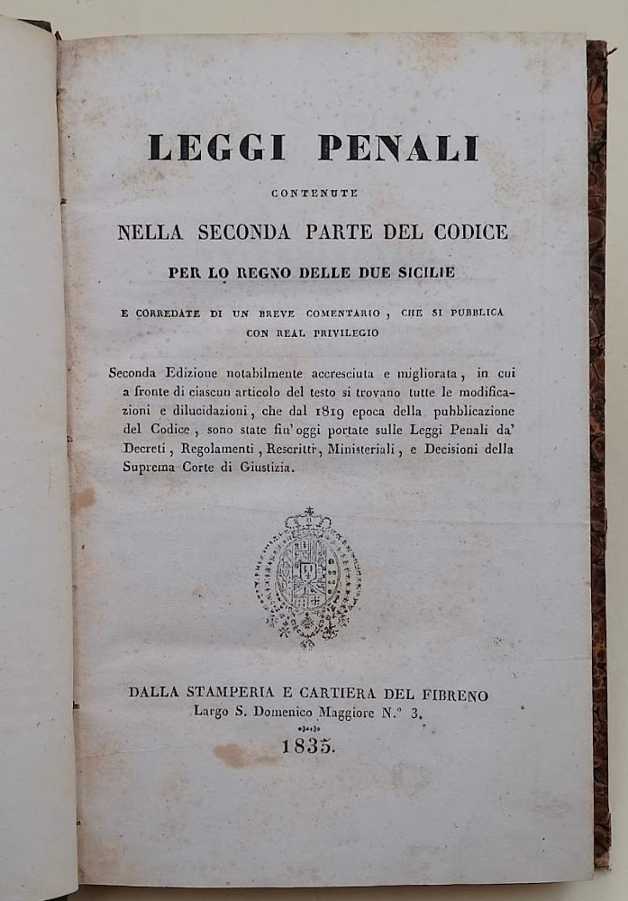 LEGGI PENALI CONTENUTE NELLA SECONDA PARTE DEL CODICE PER LO …
