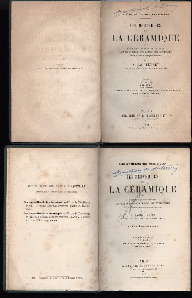 LES MERVEILLES DE LA CERAMIQUE 2 TOMI (1883-1869))