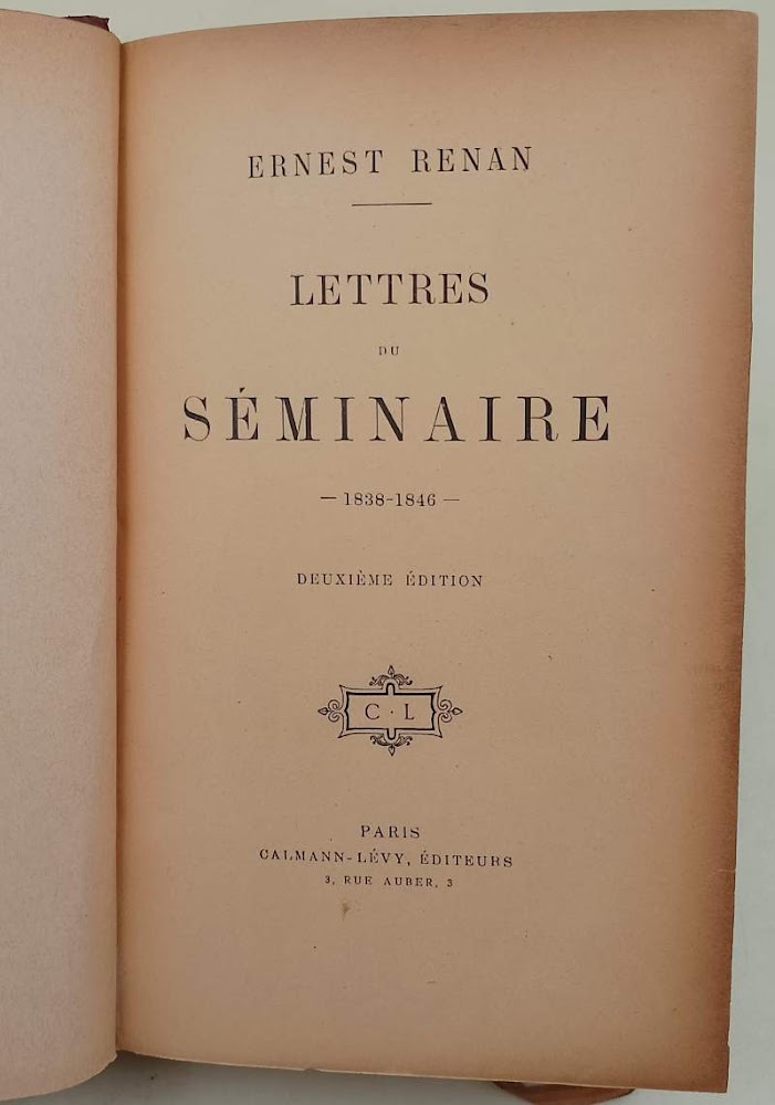 LETTRES DU SEMINAIRE- 1838-1846( ANNI'20)