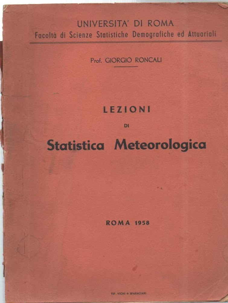 LEZIONI DI STATISTICA METEREOLOGICA (1958)