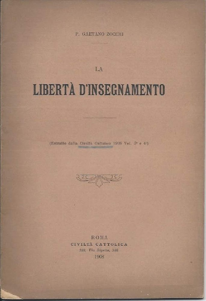LIBERTA D'INSEGNAMENTO (1908)