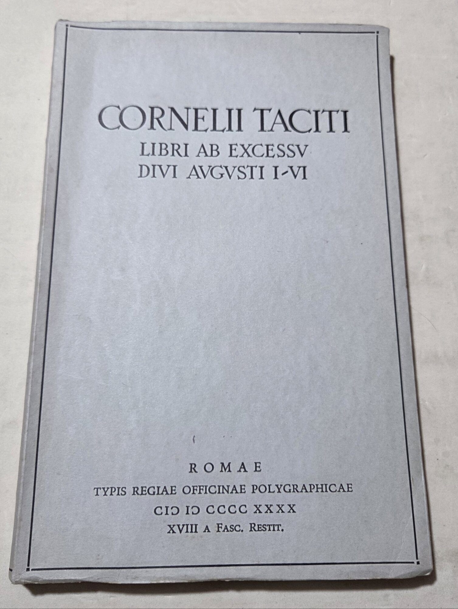 Libri ab excessv divi Avgvsti I-VI