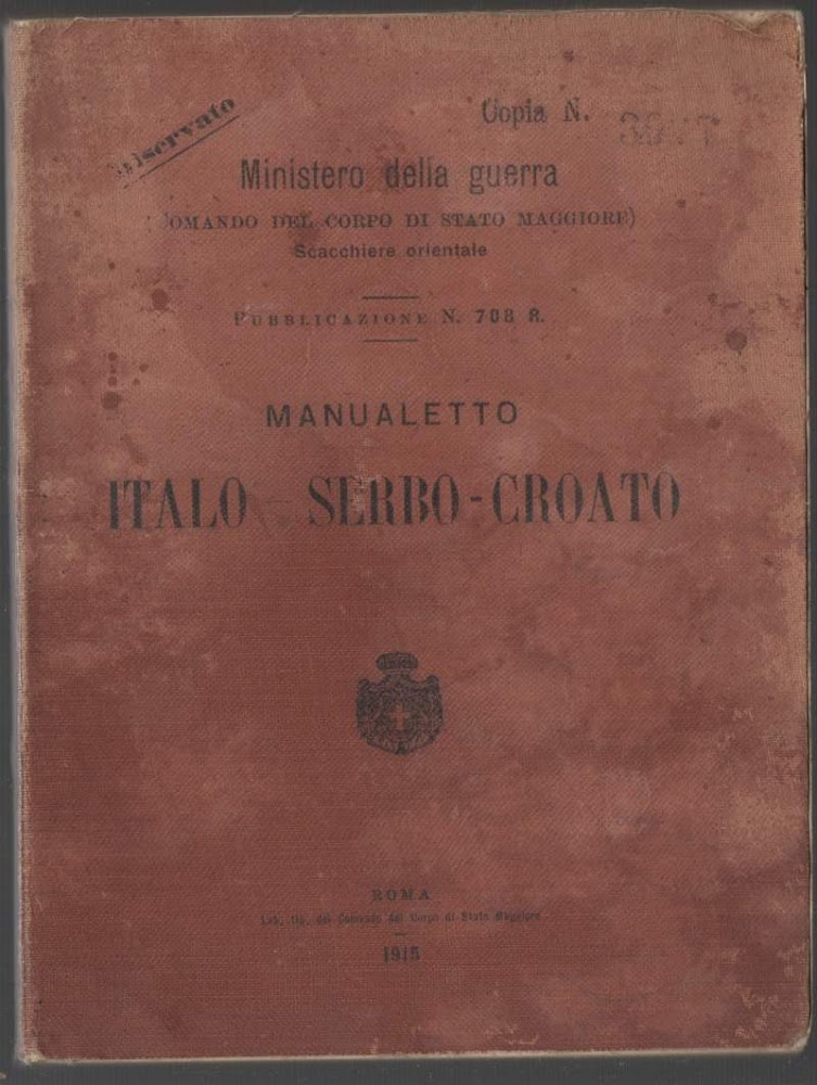 MANUALETTO ITALO SERBO-CROATO (1915)