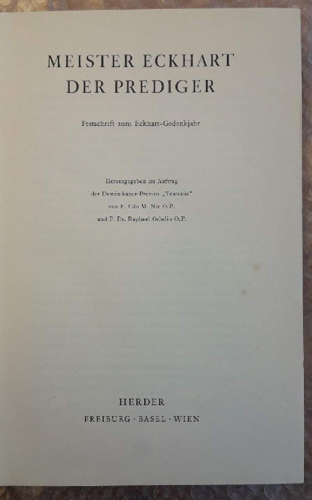 MEISTER ECKHART DER PREDIGER(1960)