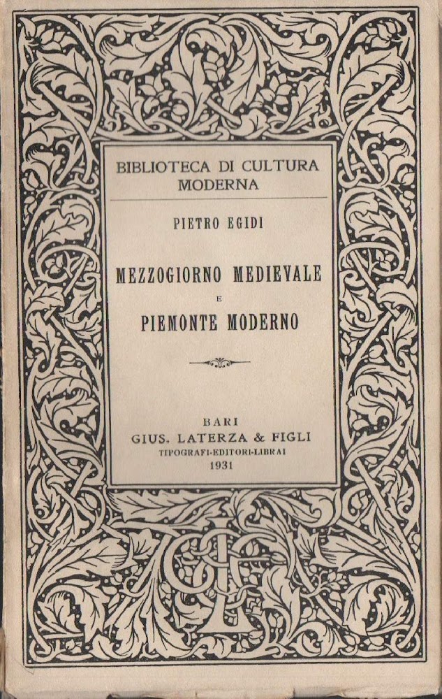 MEZZOGIORNO MEDIEVALE E PIEMONTE (1931)