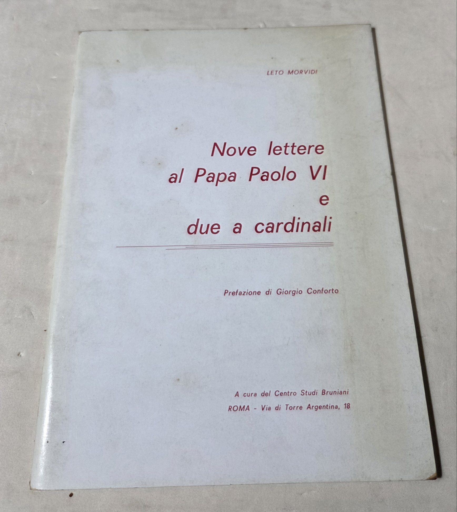 Nove lettere al papa Paolo VI e due a cardinali