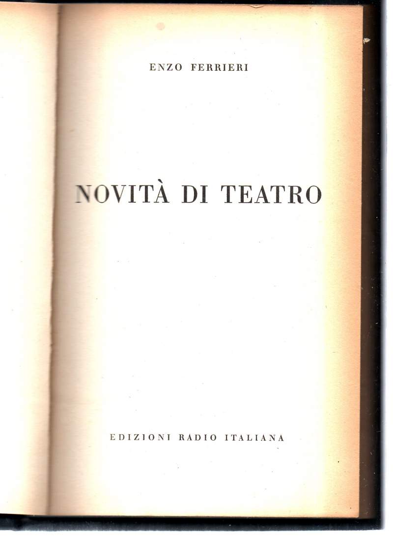 NOVITA' DI TEATRO