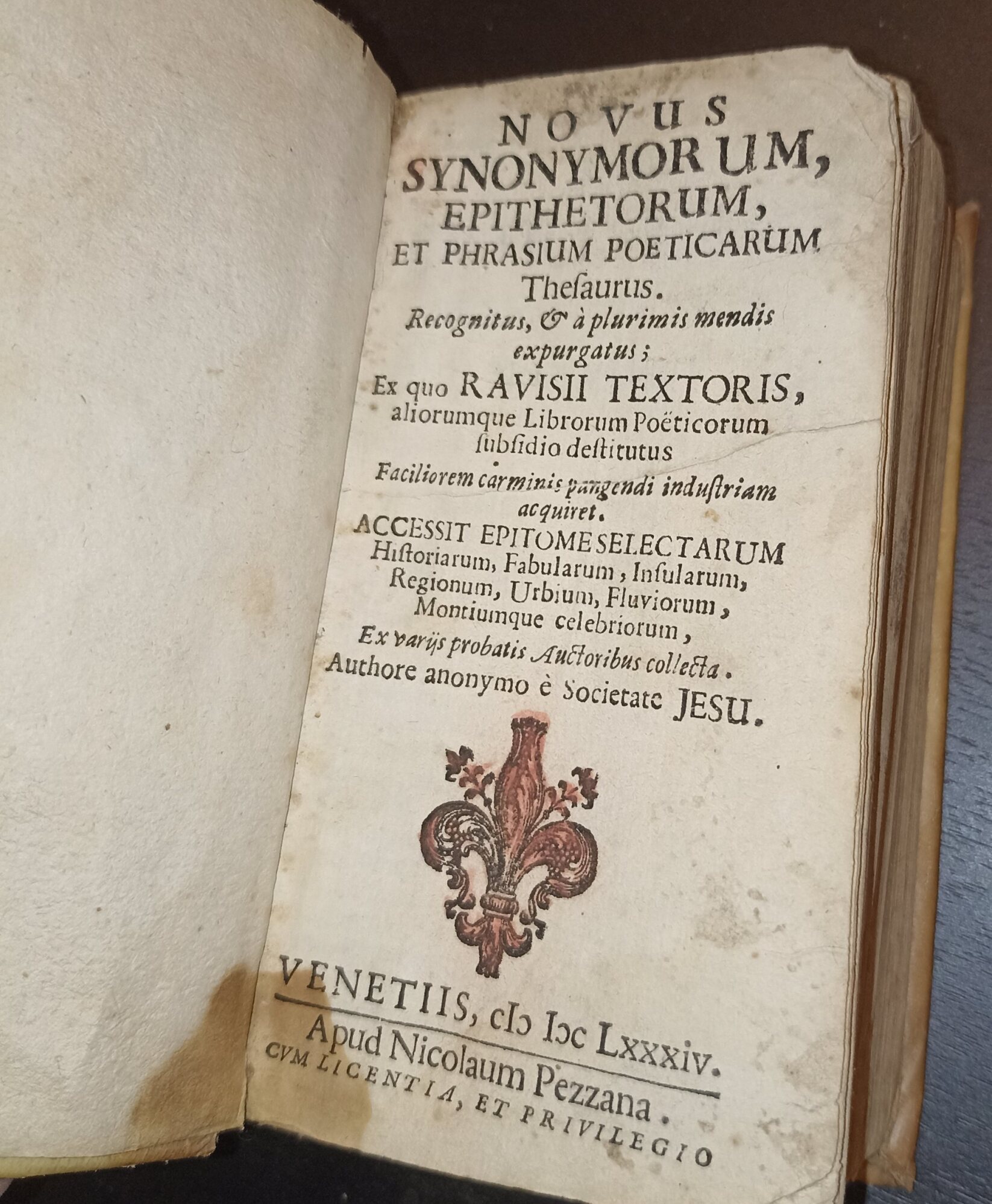 Novus synonymorum, epithetorum, et pharasium poeticarum...,Supplementum smetii vocabula complectens..., Epitome …
