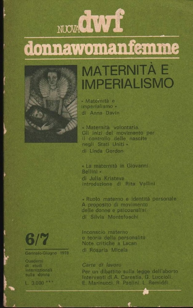 NUOVA DWF DONNAWOMANFEMMGEN/GIU 1978-N. 6/7 MATERNITA E IMPERIALISMO (1978)