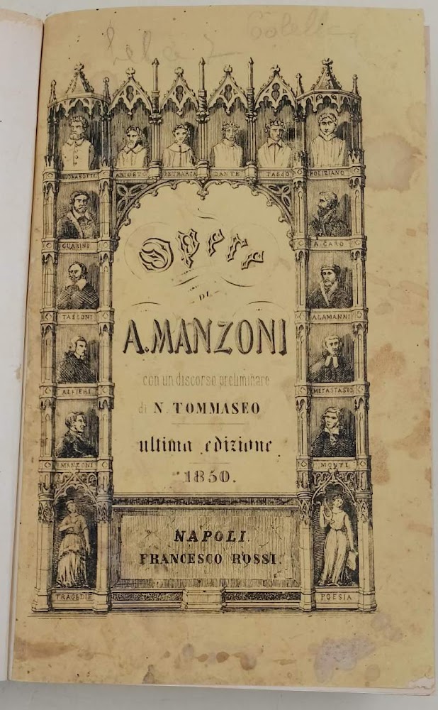 OPERE DI ALESSANDRO MANZONI CON UN DISCORSO PRELIMINARE DI NICCOLOì …
