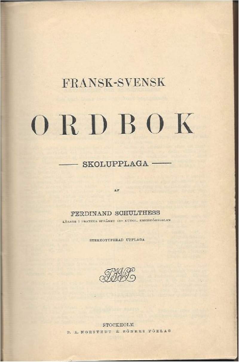 ORDBOK - Fransk-Svensk